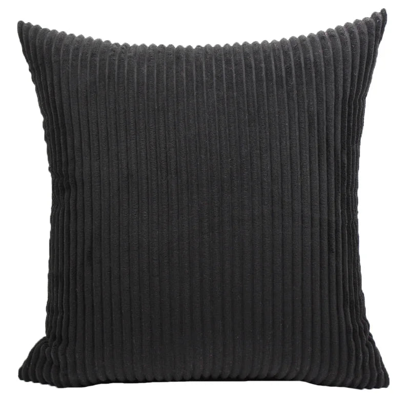 Housse de coussin 35x35 noir en velours côtele housley housses pour coussins au format 35x35