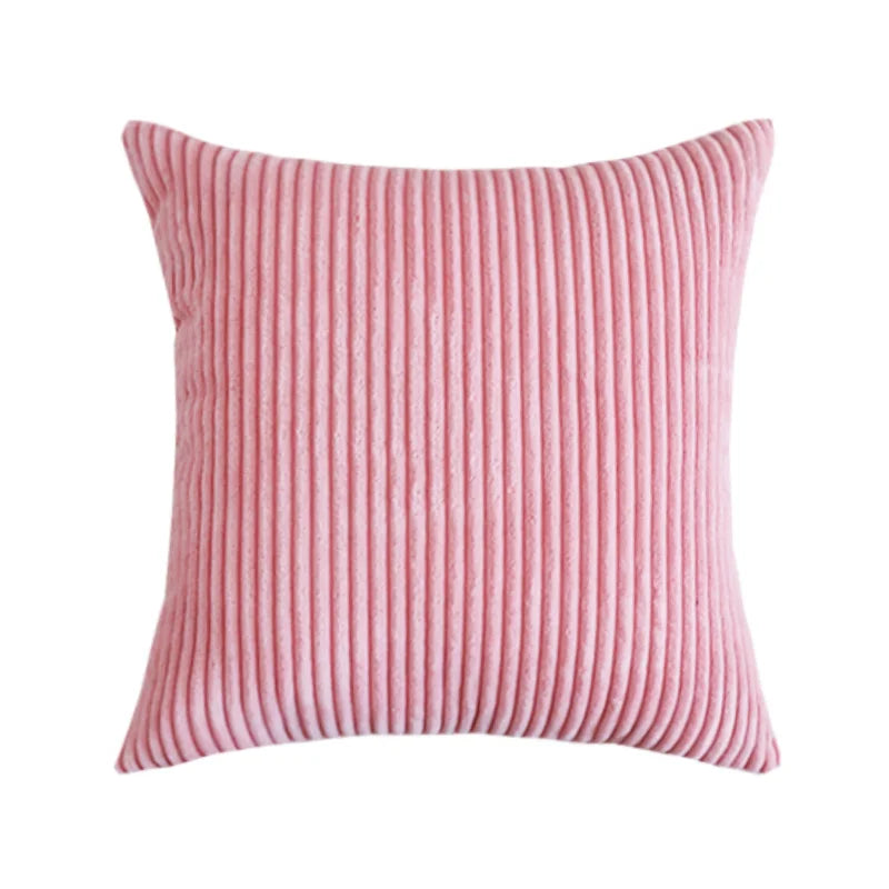 Housse de coussin 35x35 rose pastel en velours côtele - housley - housses de coussin