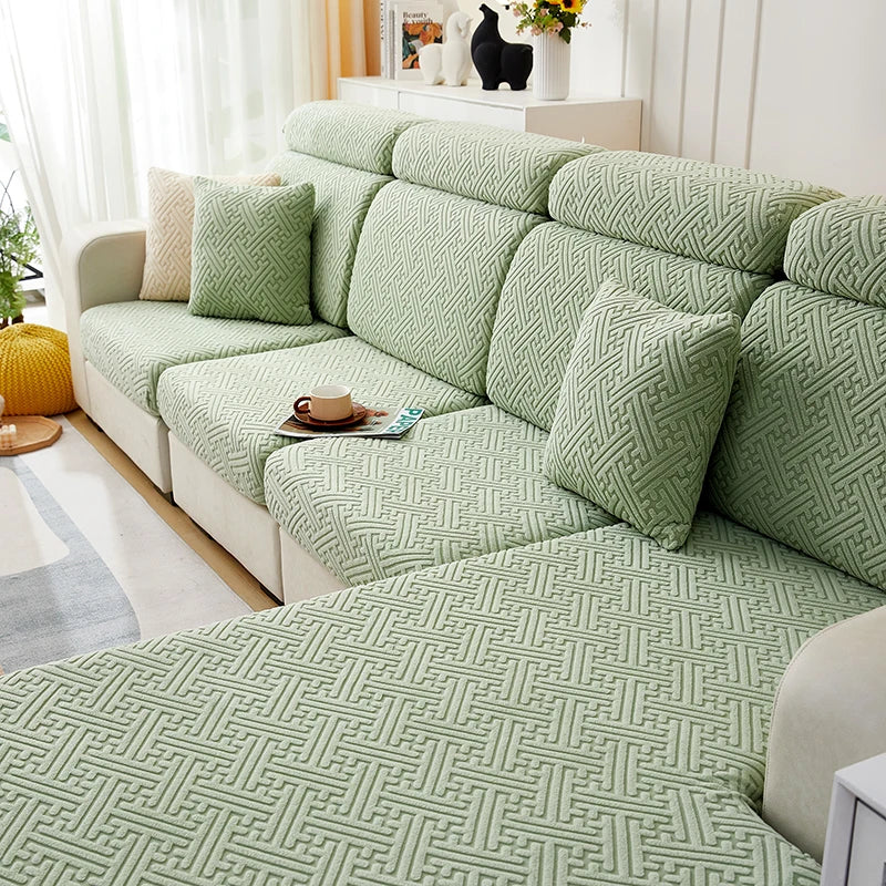 Housse coussin dossier canapé vert