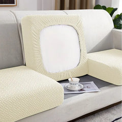 Housse de coussin de canapé dossier et assise couleur crème blanc