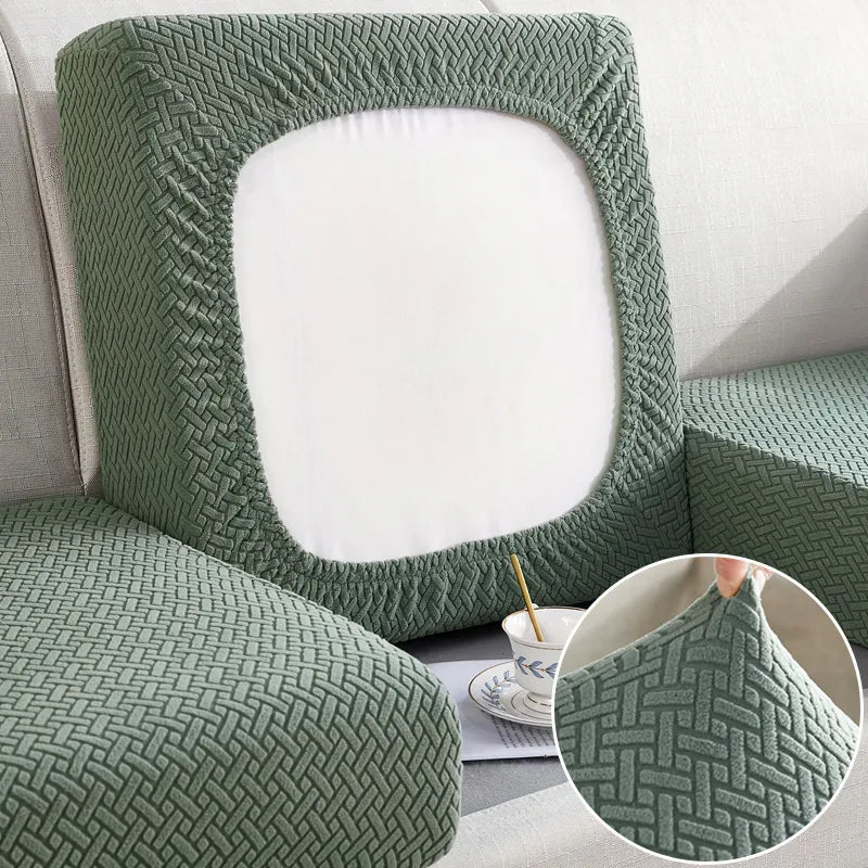 housse coussin canapé verte