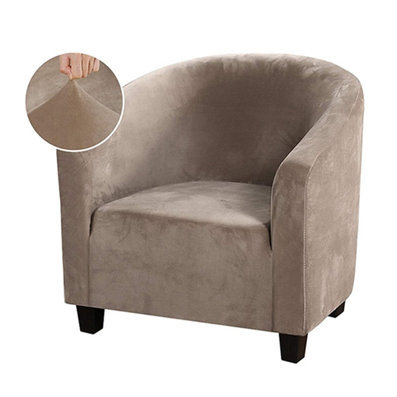 Housse de fauteuil cabriolet velours beige foncé