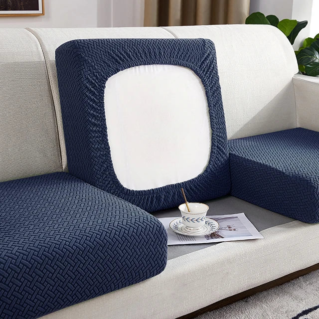 Housse pour coussin de canapé dossier et assise de canapé bleu navy fonéc