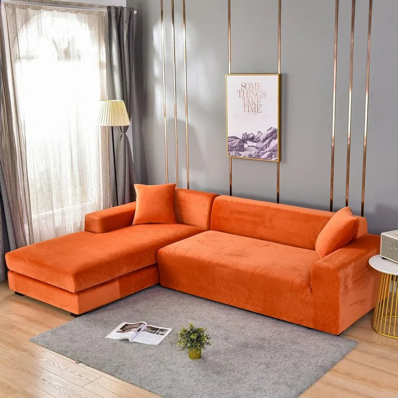 Housse protection canapé d'angle - Orange