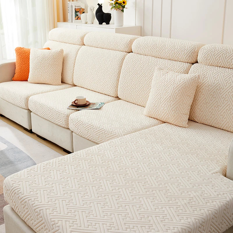 Housse pour coussins de canapé beige