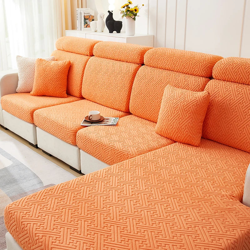 Housse de coussin de canapé extensible orange