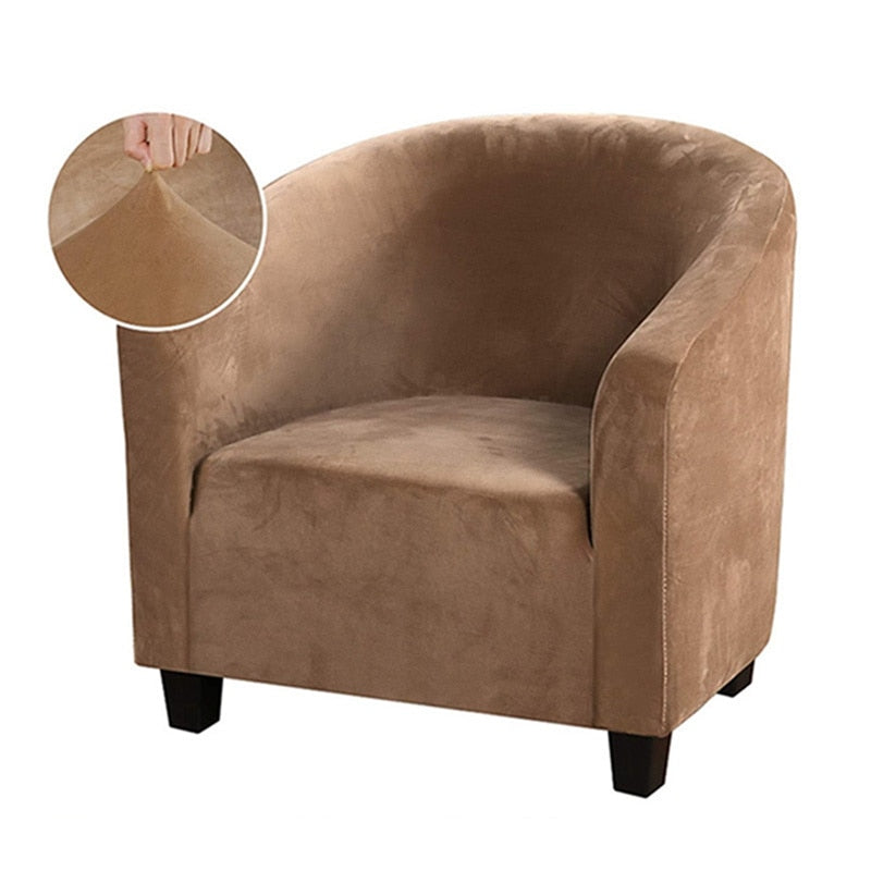 Housse pour fauteuil cabriolet en velours et coloris marron