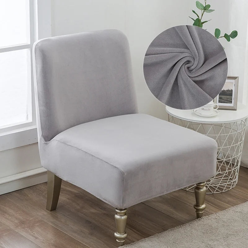 Housse pour fauteuil crapaud en velours gris clair