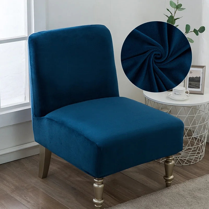 Housse pour fauteuil crapaud en velours bleu